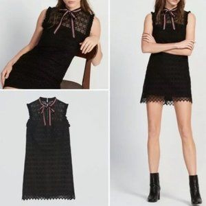Sandro Neck Tie Lace Dress